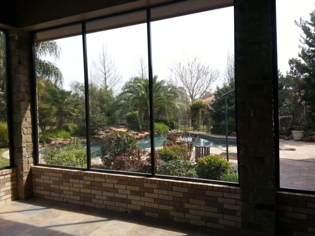 Patio Enclosure Customization Features Houston Patio enclosure showing custom features and design elements by 21st Century Sunrooms Houston TX