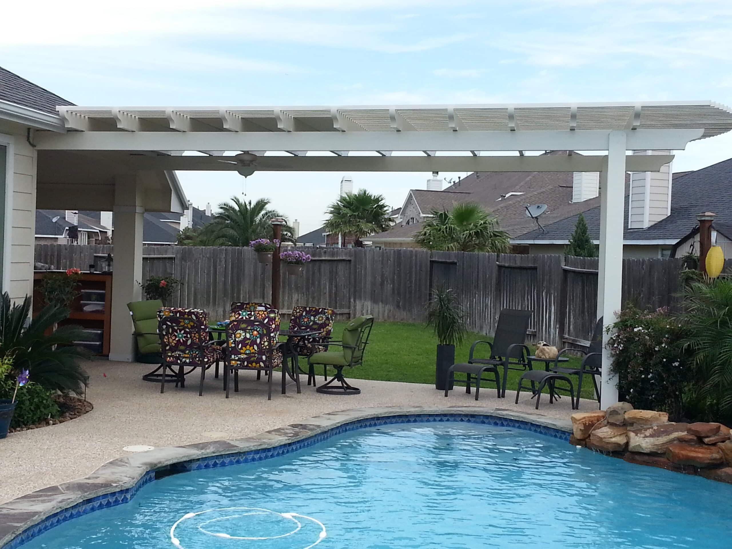 Custom outdoor living project completed for Richardson residence in Cypress TX by 21st Century Sunrooms