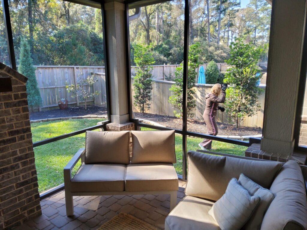 Completed screen enclosure project with aluminum frame in Montgomery TX by 21st Century Sunrooms