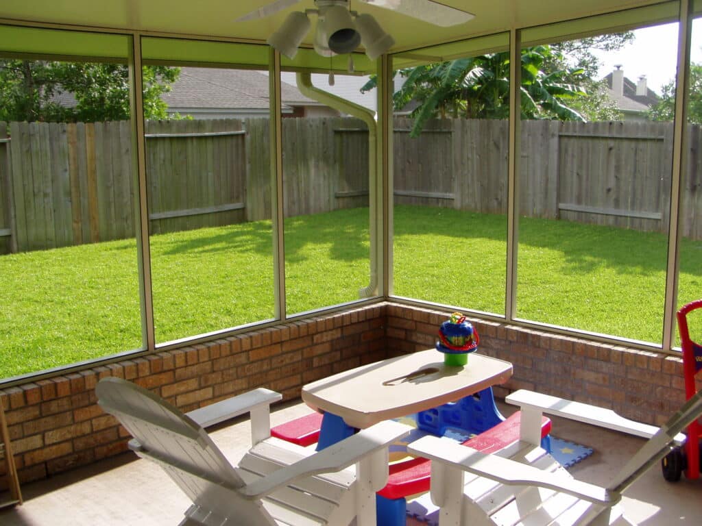 Start Your Patio Enclosure Project Today Houston Beautiful completed patio enclosure ready for homeowner use by 21st Century Sunrooms Houston TX