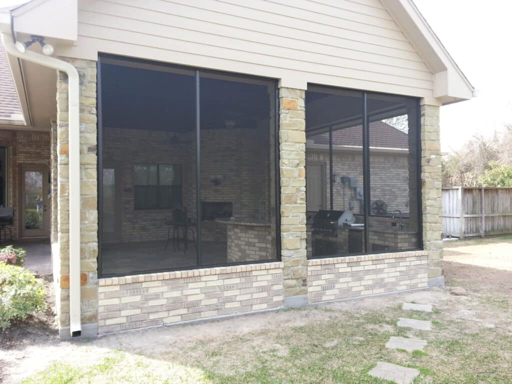 Types of Patio Enclosures Houston TX Various types of patio enclosures including screen and glass options by 21st Century Sunrooms Houston TX